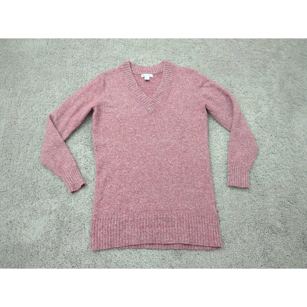 Athleta Sweater‎ Womens XS Red Pullover Long Sleeve V-Neck 20% Cashmere